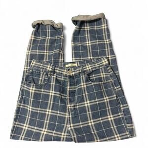 Pacsun blue plaid denim jeans Dad Jean Size 30